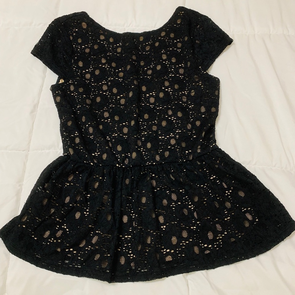 Peplum black and gold night out top